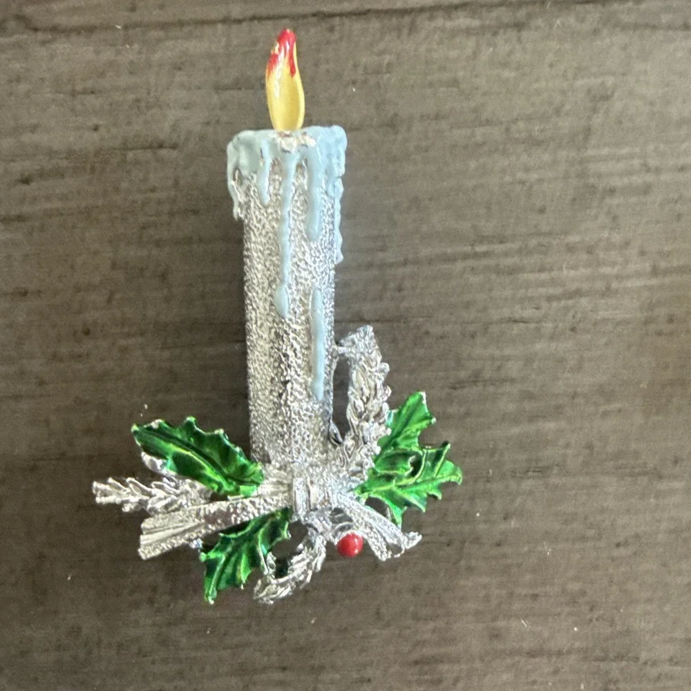 Set Of 5 Christmas‎ Holiday Brooch And Pin Lot All Wearable Vintage